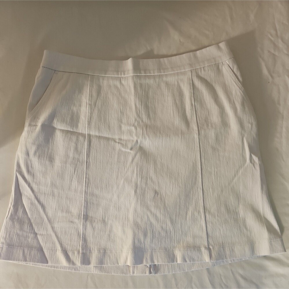 New Isaac Mizrahi Live Cotton Skort White Pockets Size medium